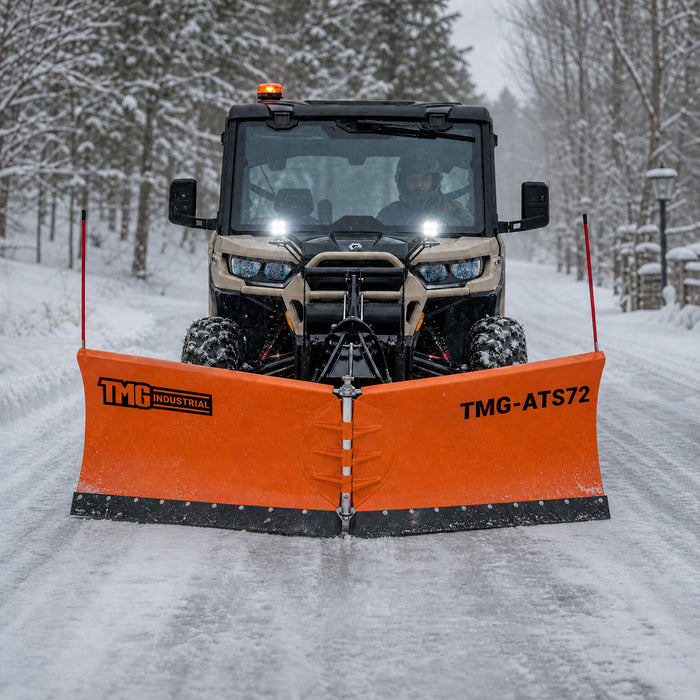 71" ATV/UTV V-Shape Snow Blade, 150° scoop / 210° V-blade, 20" Height, Universal Mount Plate, TMG-ATS72