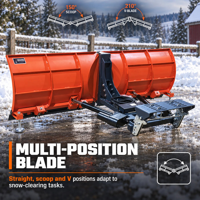 71" ATV/UTV V-Shape Snow Blade, 150° scoop / 210° V-blade, 20" Height, Universal Mount Plate, TMG-ATS72