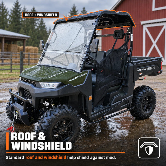 UTV/côte-à-côte de 352 cm³ avec 4x4 à la demande, banquette avec appuie-têtes, différentiel blocable, attelage de remorque et treuil de 3000 lb TMG-ATU455