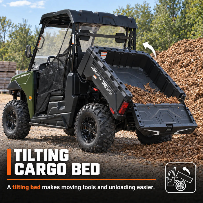 UTV/côte-à-côte de 352 cm³ avec 4x4 à la demande, banquette avec appuie-têtes, différentiel blocable, attelage de remorque et treuil de 3000 lb TMG-ATU455