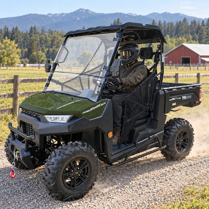 UTV/côte-à-côte de 352 cm³ avec 4x4 à la demande, banquette avec appuie-têtes, différentiel blocable, attelage de remorque et treuil de 3000 lb TMG-ATU455