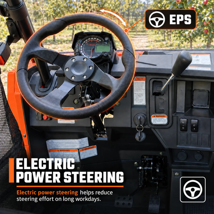 493cc UTV / Side-by-Side with On-Demand 4WD, EPS, 2 Seats with Headrests, Locking Differential, Trailer Hitch, and 3000 lb winch TMG-ATU565