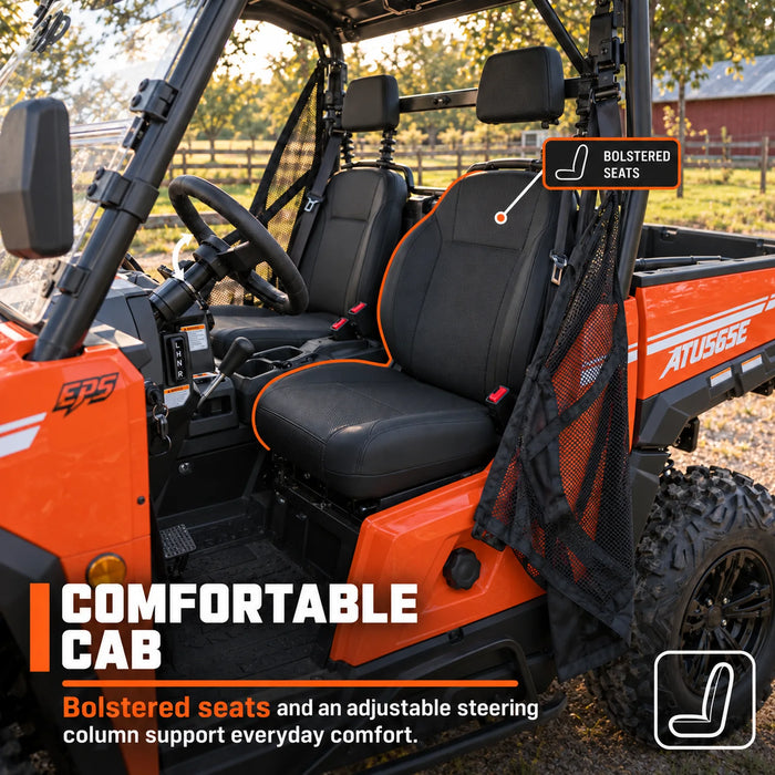493cc UTV / Side-by-Side with On-Demand 4WD, EPS, 2 Seats with Headrests, Locking Differential, Trailer Hitch, and 3000 lb winch TMG-ATU565