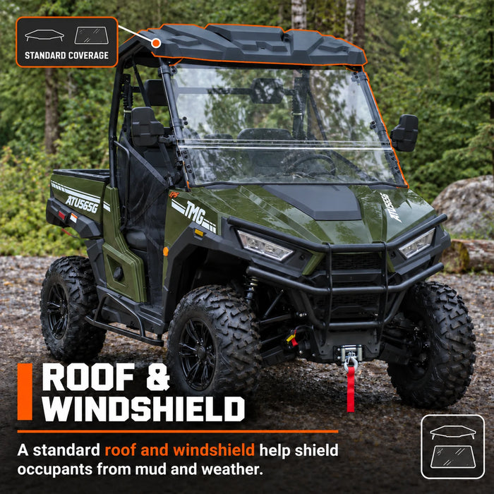 493cc UTV / Side-by-Side with On-Demand 4WD, EPS, 2 Seats with Headrests, Locking Differential, Trailer Hitch, and 3000 lb winch TMG-ATU565
