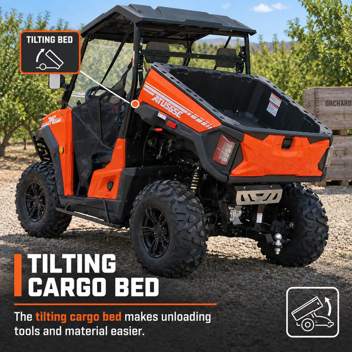 493cc UTV / Side-by-Side with On-Demand 4WD, EPS, 2 Seats with Headrests, Locking Differential, Trailer Hitch, and 3000 lb winch TMG-ATU565
