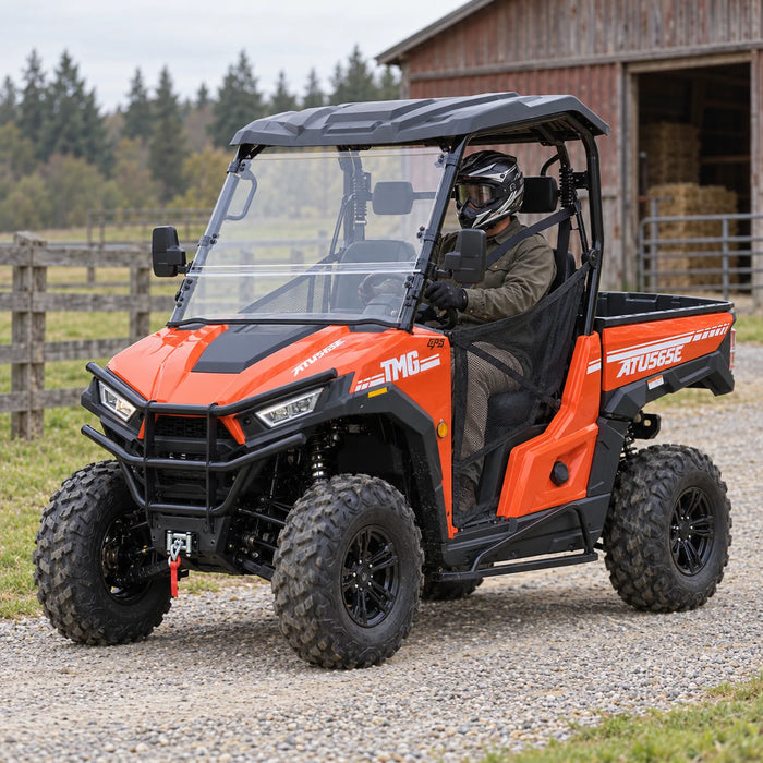 493cc UTV / Side-by-Side with On-Demand 4WD, EPS, 2 Seats with Headrests, Locking Differential, Trailer Hitch, and 3000 lb winch TMG-ATU565