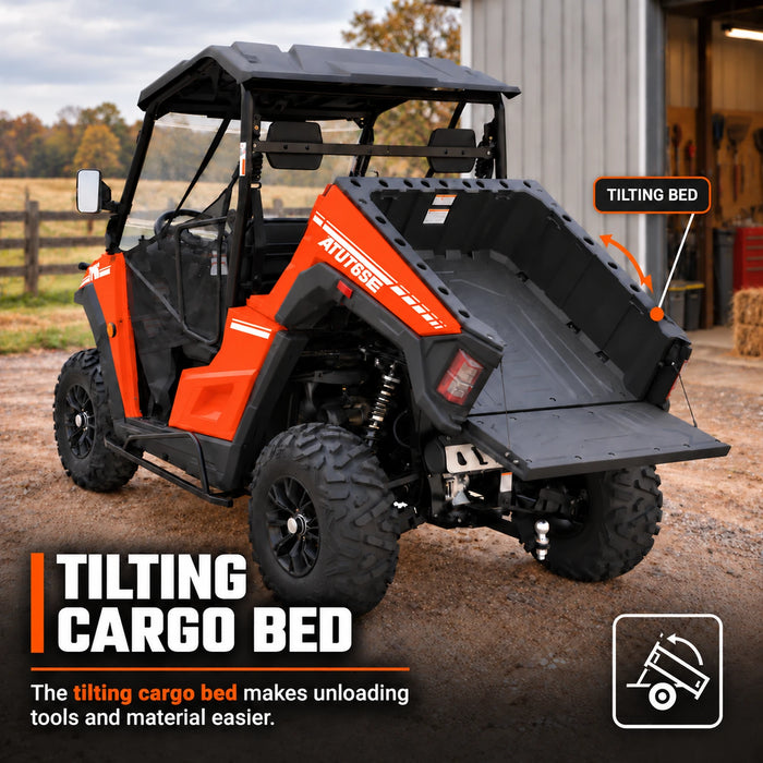 UTV / Côte à Côte de 585 cm³ avec 4x4 à la demande, EPS, transmission CVTech, 2 sièges avec appuie-tête, différentiels autobloquants et attelage de remorque TMG-ATU765