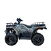 Right-side profile of camouflage TMG ATV with cargo racks