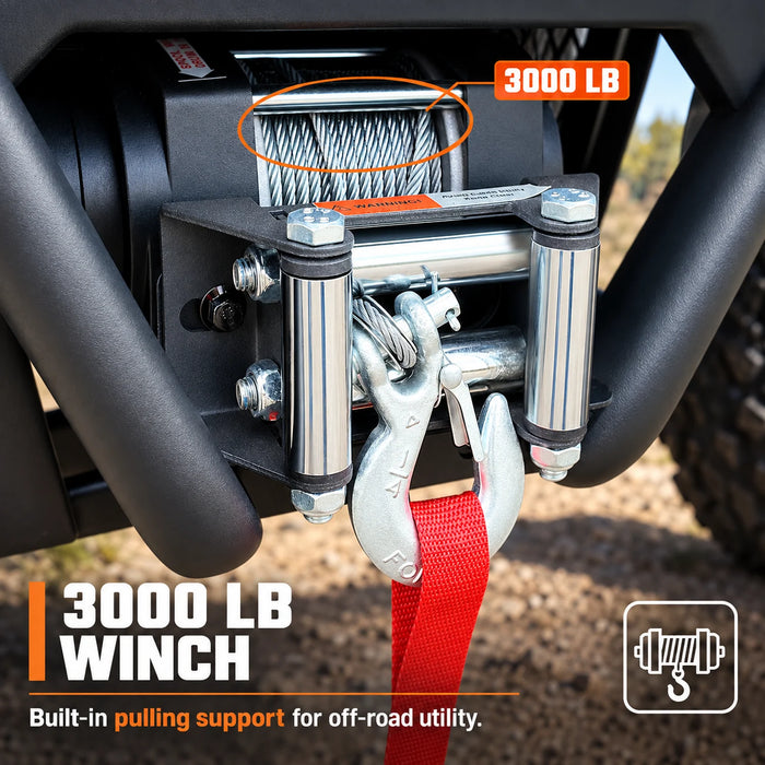 275cc ATV with On-Demand 4WD, Locking Differential, Cargo Racks, Trailer Hitch, and LED Lighting TMG-ATV325