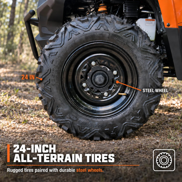 275cc ATV with On-Demand 4WD, Locking Differential, Cargo Racks, Trailer Hitch, and LED Lighting TMG-ATV325