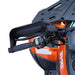 Left handlebar with handguard, throttle and switches on ATV.