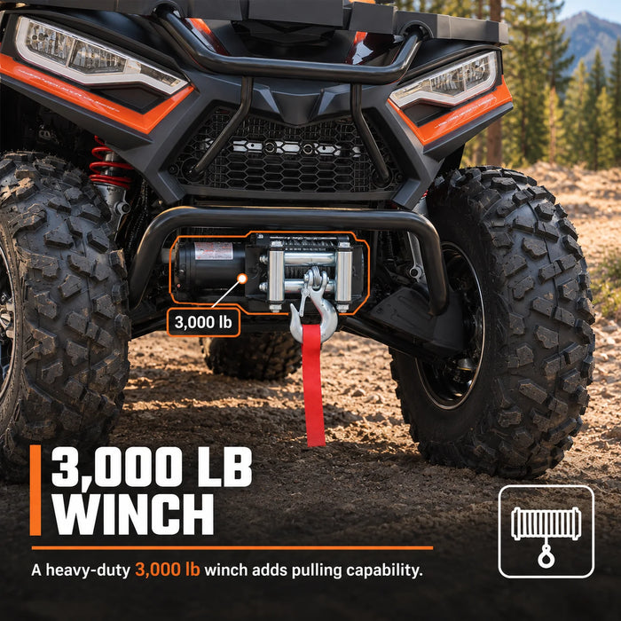 493cc ATV with On-Demand 4WD, Locking Differential, Trailer Hitch, Cargo Racks, and LED Lighting TMG-ATV555