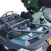 Front cargo rack and molded platform area on ATV.