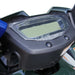 Close-up digital instrument cluster and dash on ATV.