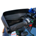 Left handlebar grip with lever and control switches on ATV.