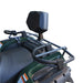 Passenger backrest and rear cargo rack mounted on ATV.
