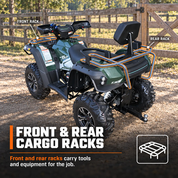 493cc ATV with On-Demand 4WD, EPS, 2-Up Seating & Backrest, Locking Differential, and Trailer Hitch TMG-ATV575