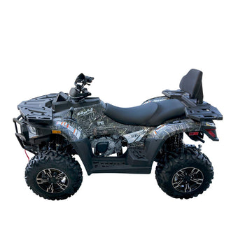 585cc ATV with on-demand 4WD, EPS, CVTech transmission, 2-up seating with backrest and locking differentials