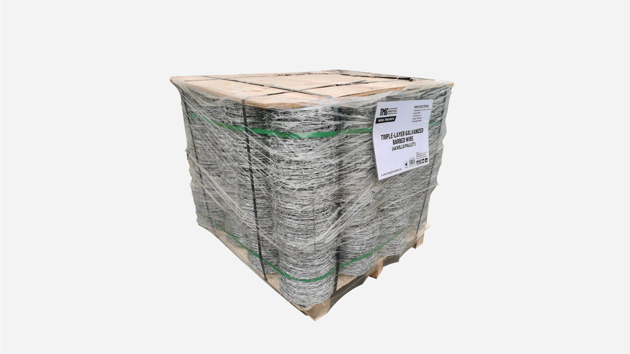 500-ft Barbed Wire, Triple-Layer Galvanized, High Tensile Strength, TMG-BW15