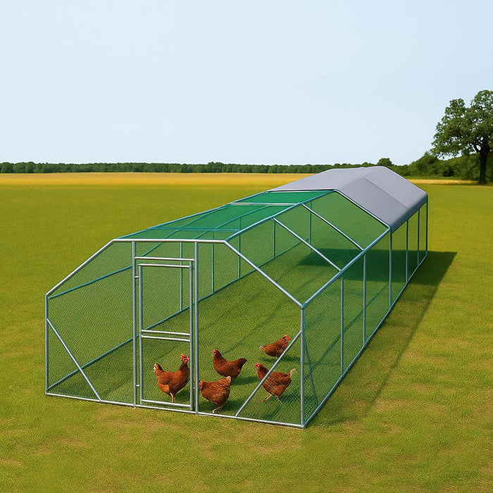 Large Chicken Coop Run Shelter, 10' x 40', Lockable Gate, 400 Sq. Ft, TMG-CRS1040 TMG Industrial