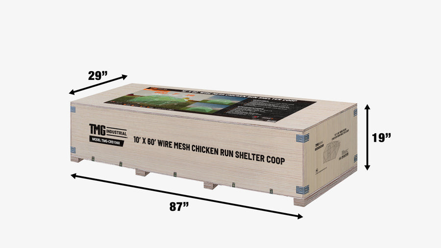 Large Chicken Coop Run Shelter, 10' x 60', Lockable Gate, 600 Sq. Ft, TMG-CRS1060