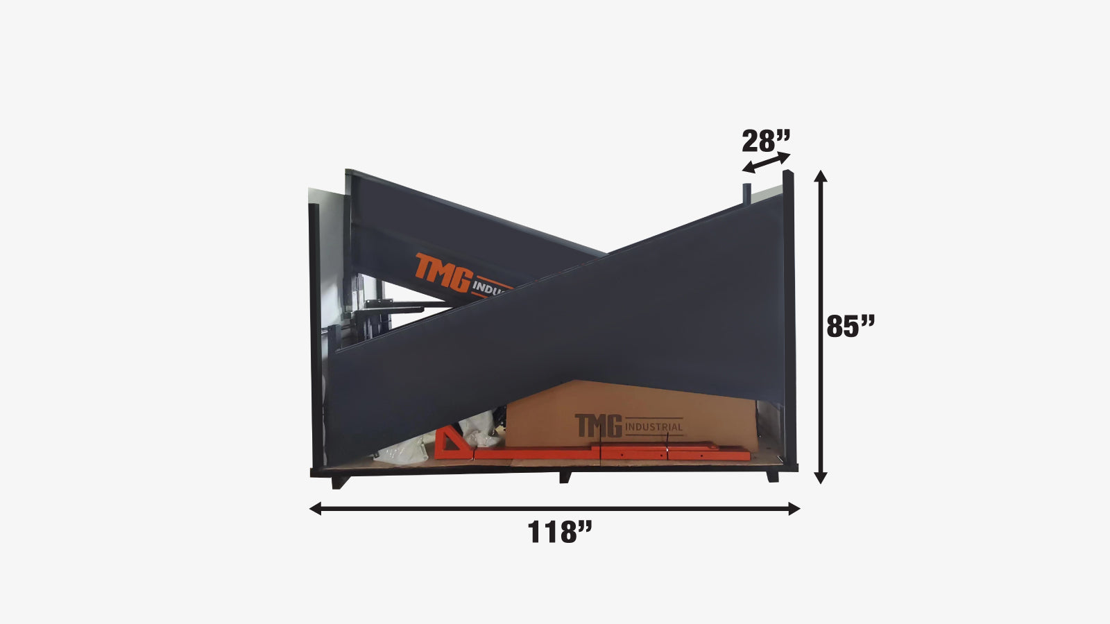 TMG Industrial Rampe de chargement portable pour bovins de 12 pi, capacité de châssis de 2 600 lb, capacité d'attelage de 10 000 lb, plancher à carreaux côtelés, TMG-CSR12-shipping-info-image