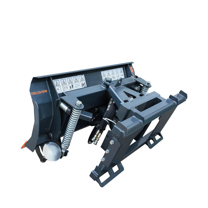 Lame de bouteur/Chasse-neige pour mini-chargeuse compacte 48", 30° Gauche et Droite, Lame d'usure boulonnée, Fixation rapide pour Bobcat, TMG-DB48BM