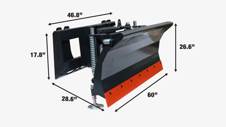 60" Skid Steer Dozer Blade Snow Pusher, Bolt-On Cut Edge, Skid Shoes, Left & Right, TMG-DB60