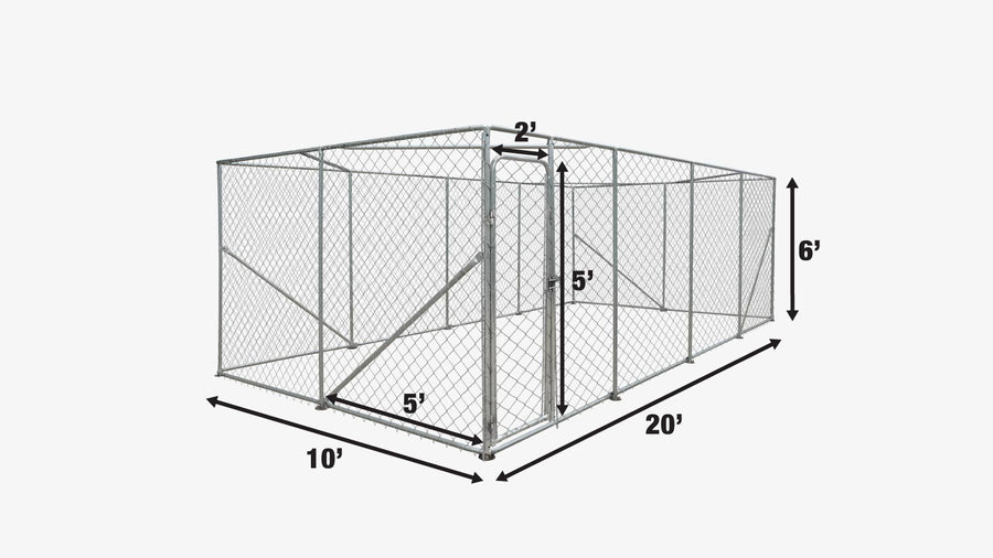 10' x 20' Outdoor Dog Kennel Playpen, Outdoor Dog Runner, Pet Exercise House, Lockable Gate, 6' Chain-Link Fence, TMG-DCP1020