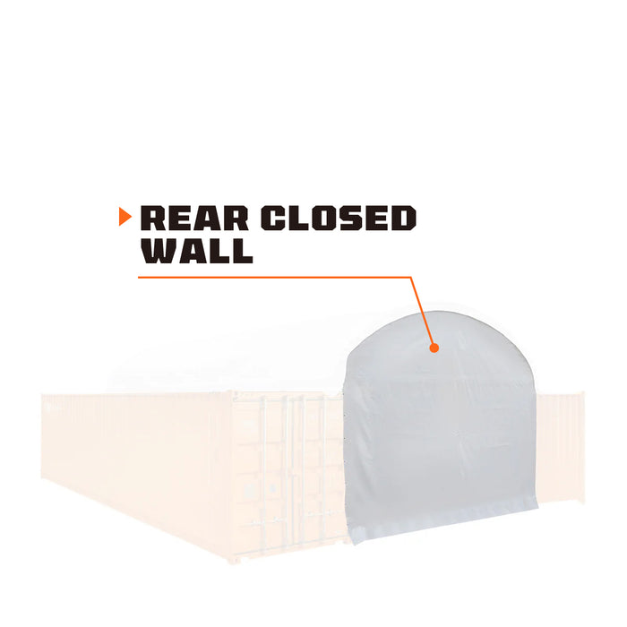 TMG Industrial Back End Wall Kit, Compatible with TMG-DT2041CV container shelters installed with the high cube containers (9’6”), TMG-DT20BW9V