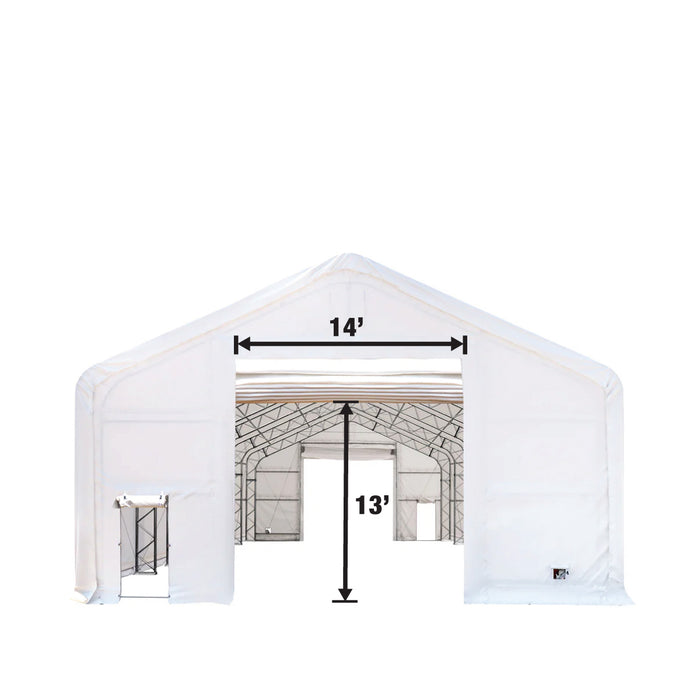 TMG Industrial 30' x 60' Abri de stockage à double treillis avec couverture en PVC robuste de 17 oz et portes traversantes, TMG-DT3061