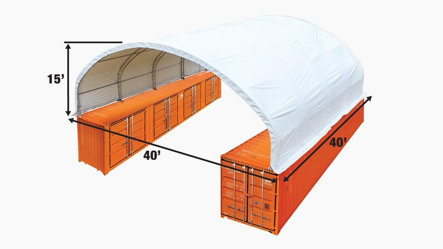 40' x 40' Dual Truss Container Shelter with Heavy Duty 21 oz PVC Cover, TMG-DT4041C (Previously DT4040C)
