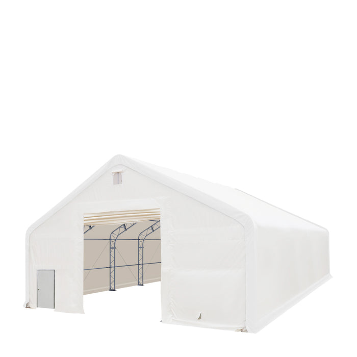 TMG Industrial 40' x 60' Dual Truss Storage Shelter with Heavy Duty 21 oz PVC Cover & Drive Through Doors, TMG-DT4061