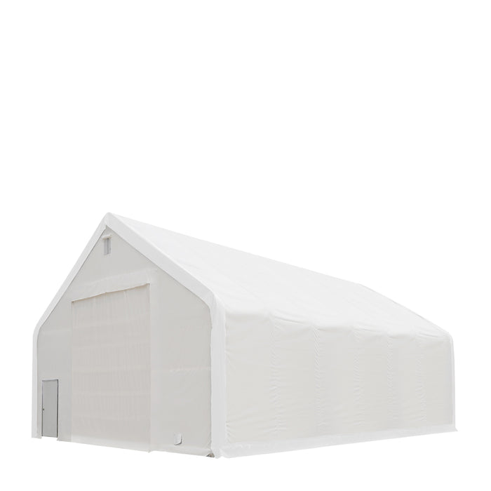 TMG Industrial 40' x 60' Dual Truss Storage Shelter with Heavy Duty 21 oz PVC Cover & Drive Through Doors, TMG-DT4061