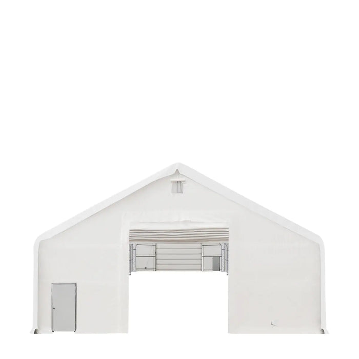 Snow Series™ 40' x 80' Dual Truss Storage Shelter, 25 PSF Snow Load Rated, Engineering Drawing, Heavy Duty 21 oz PVC Cover & Drive Through Doors, TMG-DTE4080-SR25