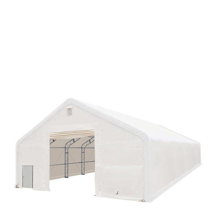 TMG Industrial 40' x 80' Dual Truss Storage Shelter with Heavy Duty 21 oz PVC Cover & Drive Through Doors, TMG-DT4081 (Previously DT4080)