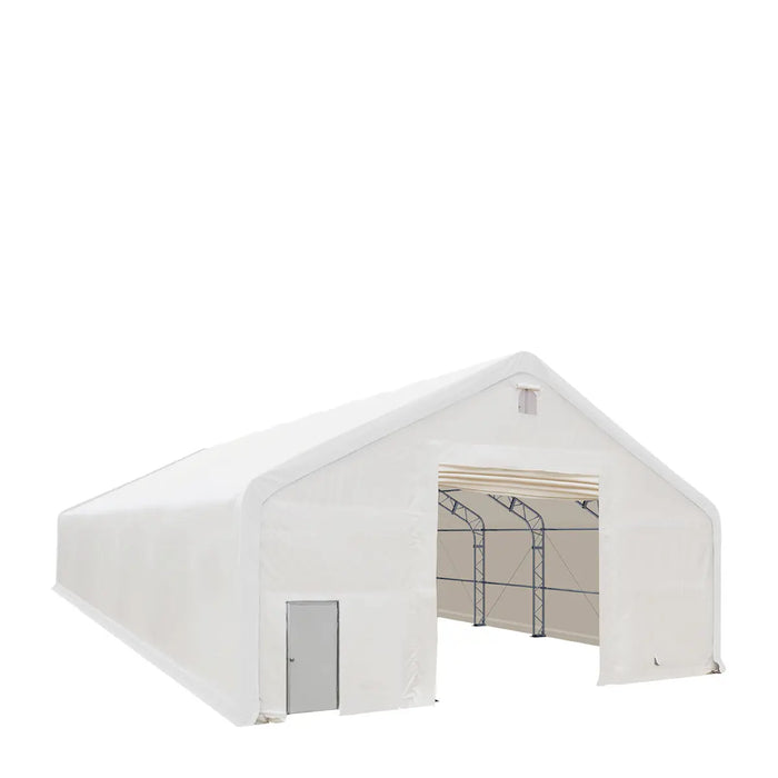 Snow Series™ 40' x 80' Dual Truss Storage Shelter, 25 PSF Snow Load Rated, Engineering Drawing, Heavy Duty 21 oz PVC Cover & Drive Through Doors, TMG-DTE4080-SR25