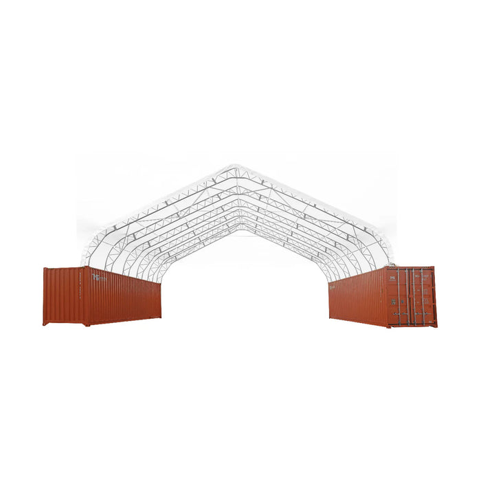 Snow Series™ 40' x 40' Dual Truss Container Shelter, 25 PSF Snow Load Rated, Engineering Drawing, Heavy Duty 21 oz PVC Cover, TMG-DTE4040C-SR25