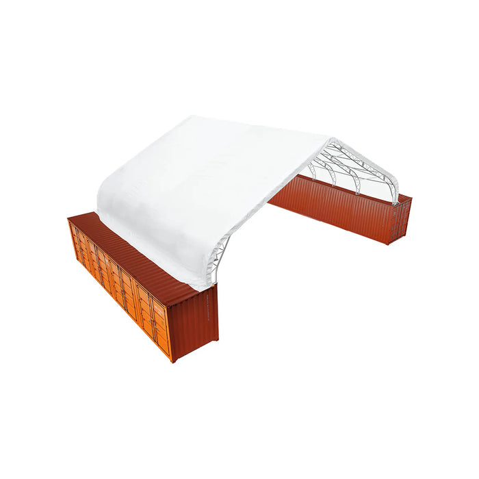 Snow Series™ 40' x 40' Dual Truss Container Shelter, 35 PSF Snow Load Rated, Engineering Drawing, Heavy Duty 21 oz PVC Cover, TMG-DTE4040C-SR35