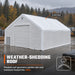 Snow Series 40' x 40' Dual Truss Storage Shelter viewed from side showing sloped roof