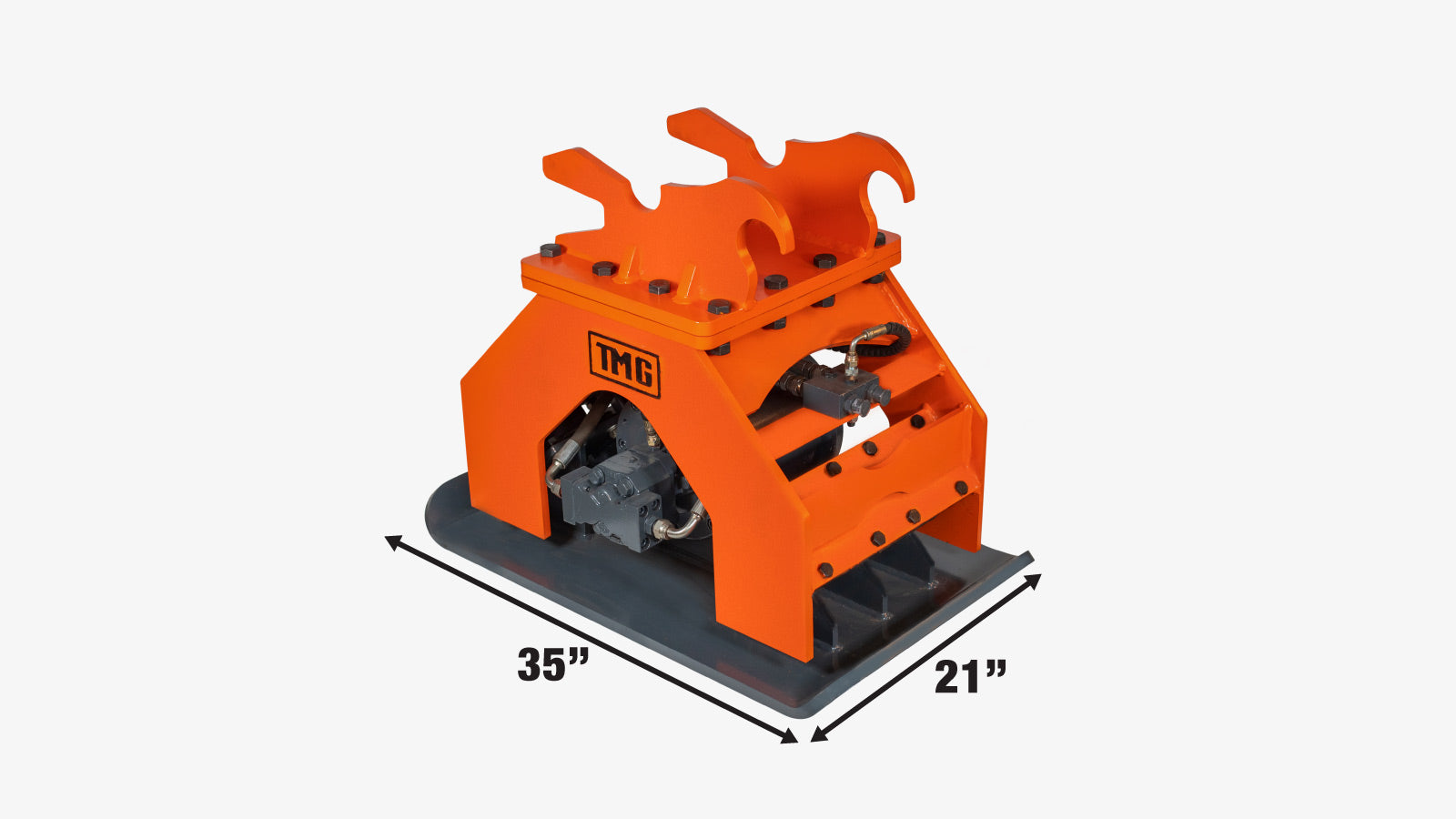 Compacteur à plaque hydraulique industriel TMG de 11 000 lb, poids de pelle de 4 à 7 tonnes, capacité compacte de 39 po, TMG-ECP41-specifications-image