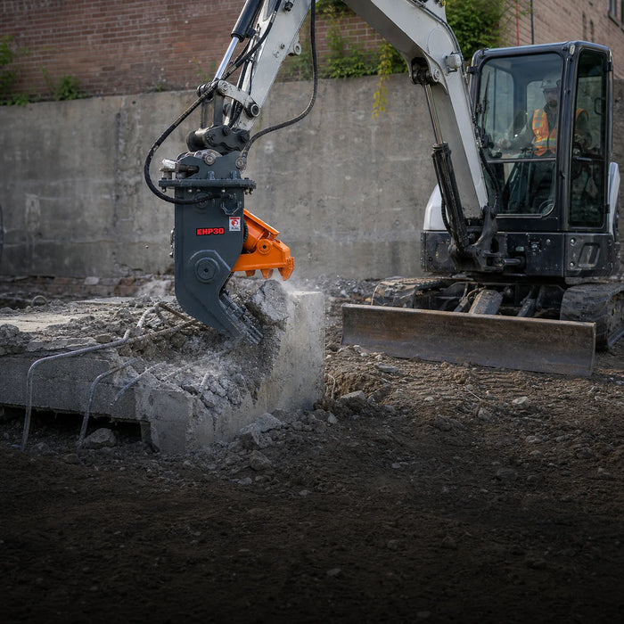 Hydraulic Pulverizer for 4-8 Ton Excavators, 30 Ton Crushing Force, Concrete Crusher, Rebar Cutting Jaw, TMG-EHP30