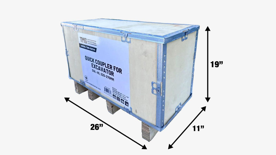 Quick Coupler for Excavator, 45mm Pin Diameter, 220-270mm Pin Spread, Built-In Lifting Point (3300 Lb Rating), TMG-EQC44