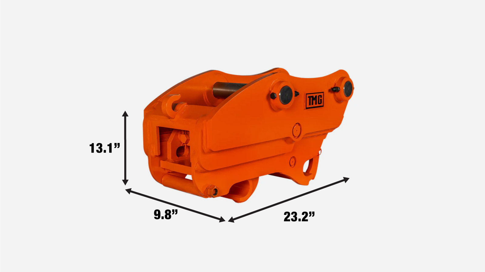 TMG Industrial Quick Coupler for Excavator, 1-¾” Pin Diameter, 8-½”-10-½” Pin Spread, Built-In Lifting Point (3300 Lb Rating), TMG-EQC44-specifications-image