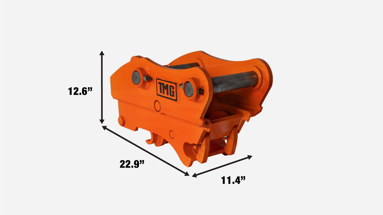 TMG Industrial Quick Coupler for Excavator, 1-¾” Pin Diameter, 10-¼”-12-½” Pin Spread, Built-In Lifting Point (3300 Lb Rating), TMG-EQC45-specifications-image