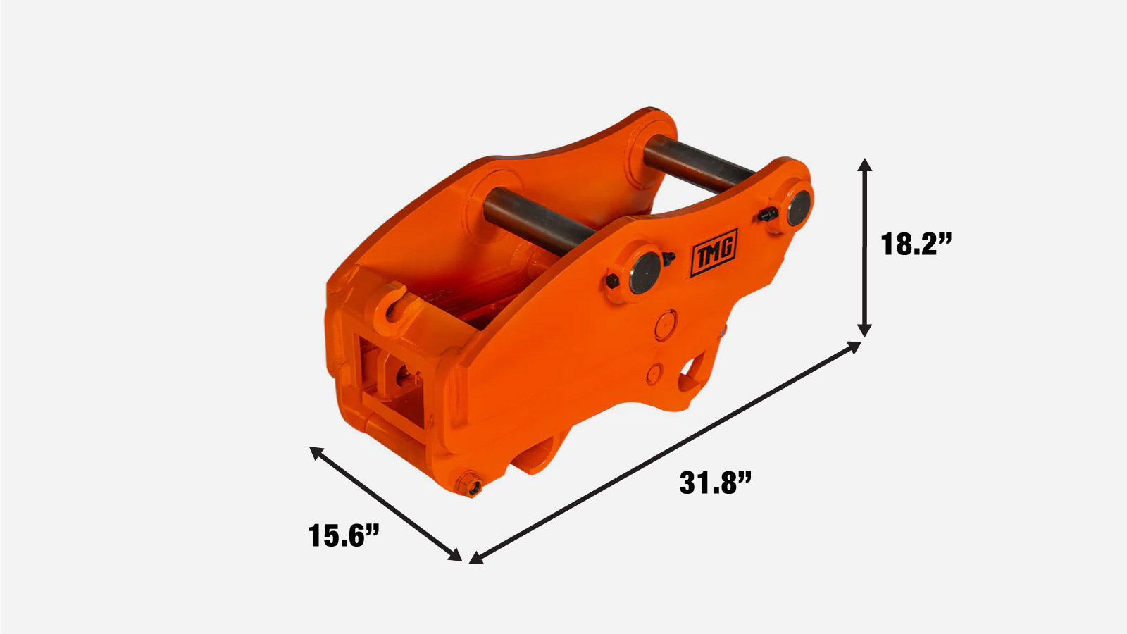 TMG Industrial Quick Coupler for Excavator, 2-½” Pin Diameter, 13-½”-16” Pin Spread, Built-In Lifting Point (4400 Lb Rating), TMG-EQC60-specifications-image