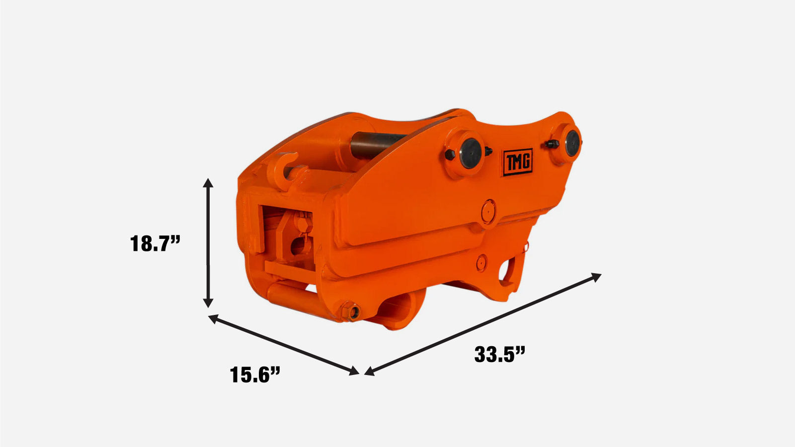 TMG Industrial Quick Coupler for Excavator, 2-½” Pin Diameter, 14”-17” Pin Spread, Built-In Lifting Point (4400 Lb Rating), TMG-EQC65-specifications-image