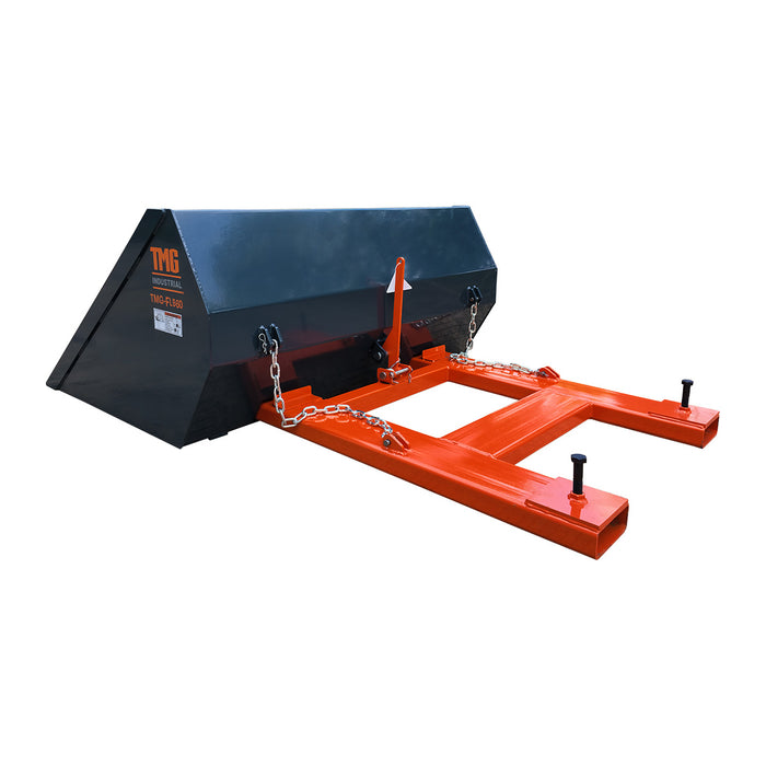 Godet basculeur pour chariot élévateur 60 po, capacité de 15 pi³, angle de déversement 90°, chariot élévateur 2 - 3,5 tonnes, TMG-FLB60