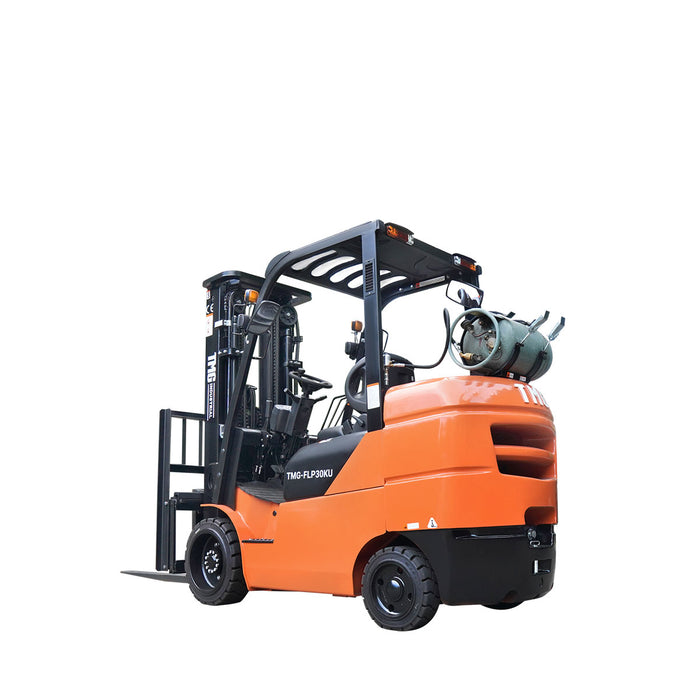 3 Ton LPG Forklift, Kubota Engine, 48" or 60" Class III A Forks, Cushion Tires, TMG-FLP30KU