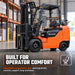 Side profile highlighting adjustable suspension seat on 3 Ton LPG Forklift